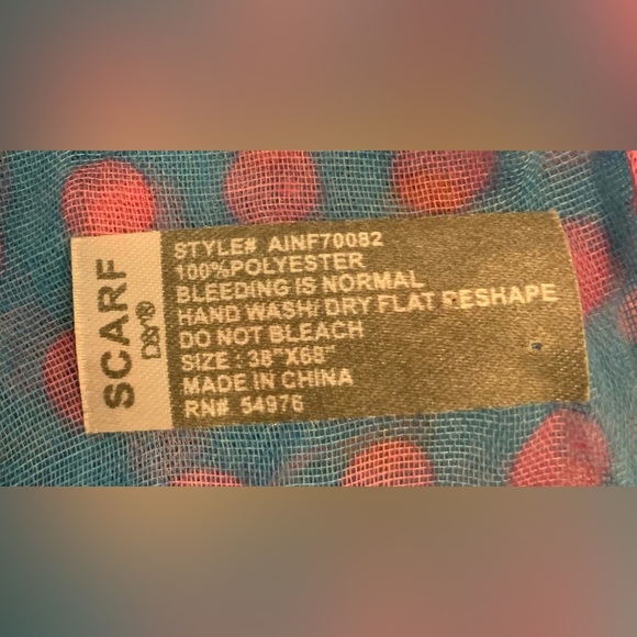 Floral Polka Dot Infinity Scarf Blue Pink Green Flowers Cottagecore Easter - Picture 5 of 8